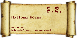 Hollósy Rózsa névjegykártya